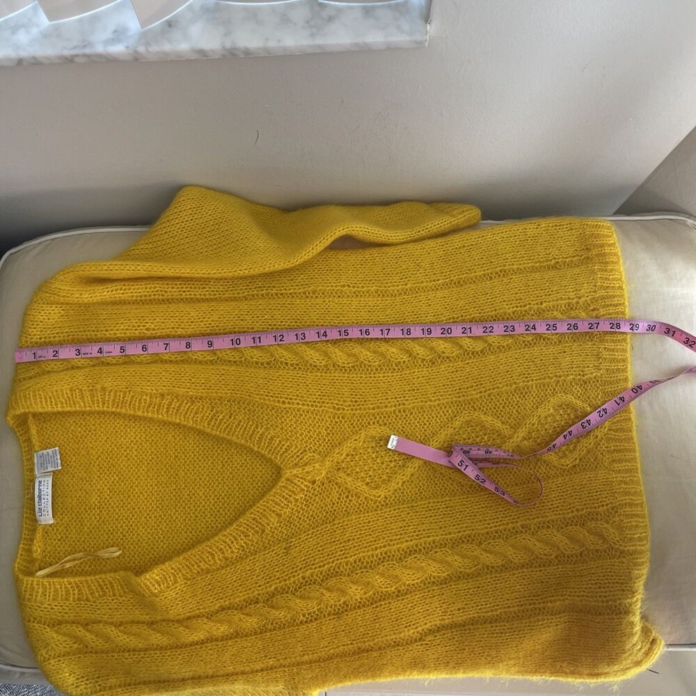 Vintage Liz Claiborne Sweater Wool Mohair Blend Yellow MARIGOLD Pullover S - Picture 7 of 9